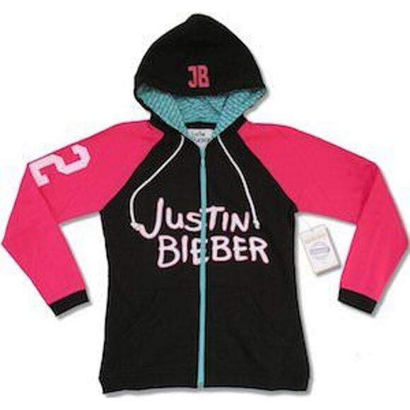 New Tees - Justin Bieber Official Merchandise Zip Up Hoodie *SZ S (W) - Picture 1 of 6